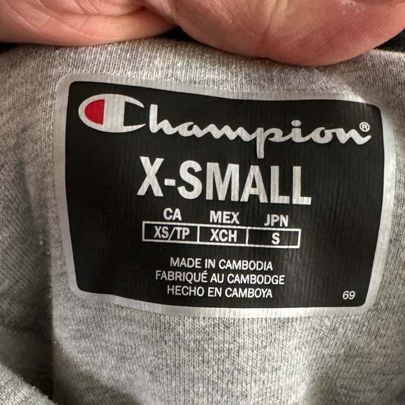 Champion Men’s Super Fleece 2.0 Hoodie in Gray Black Logo Lettering Size XS - Picture 3 of 8
